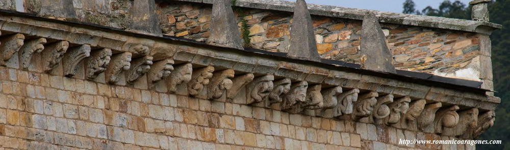 CANECILLOS BAJO EL ALERO NORTE DEL TEMPLO