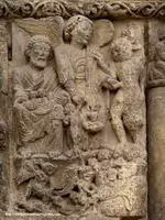 REPRESENTACI�N DEL SENO DE ABRAHAM Y LA PSICOSTASIS.  LADO IZQUIERDO DE LA PORTADA
