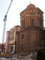VISTA NOROESTE DEL TEMPLO EN OBRAS.