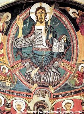 IM�GEN DE LAS PINTURAS ORIGINALES DEL TEMPLO. SE HALLAN EN EL MUSEO DE ARTE DE CATALU�A 
