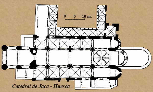 PLANTA DE LA CATEDRAL DE SAN PEDRO DE JACA - HUESCA